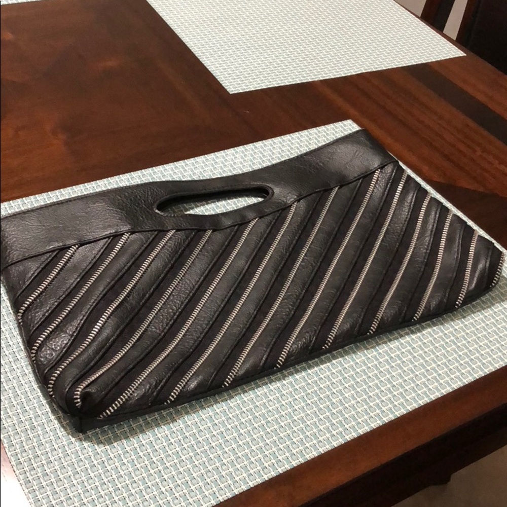 Black Zippered Clutch
